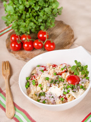 fresh couscous salad with vegetables