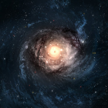 Fototapeta Incredibly beautiful spiral galaxy somewhere in deep space