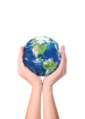 earth globe hand