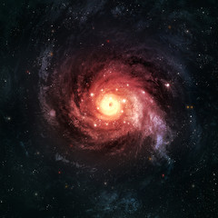 Incredibly beautiful spiral galaxy somewhere in deep space