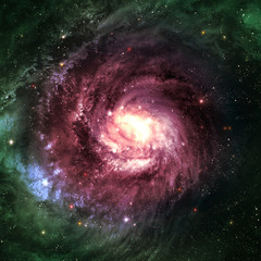 Naklejka premium Niesamowicie piękna galaktyka spiralna gdzieś w kosmosie