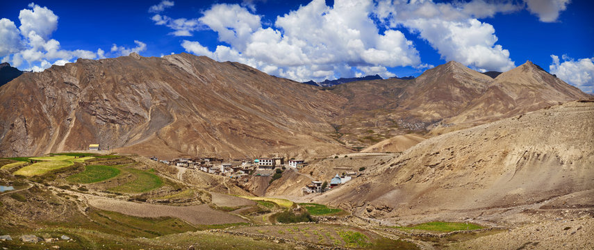 Village Kibber, Spiti, Himachal Pradesh, India