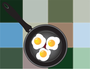 Colored squares paste with Scrambled eggs