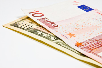 10 Euro i Dolarów amerykańskich - obrazy, fototapety, plakaty
