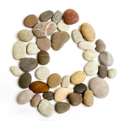Fototapeta na wymiar path alphabet of ocean stones