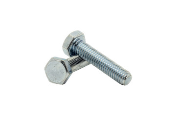 Two screw-bolts on white background