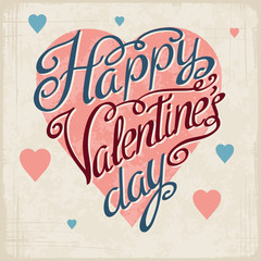 Retro background of vintage design with hearts.