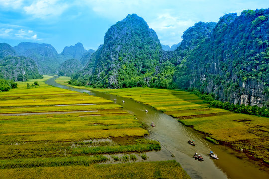 Rice field and river (TamCoc-VietNam)
