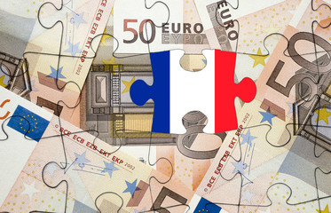 European financial crisis concept: Crisis in France