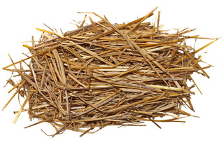 pile straw isolated on white, (with clipping path)