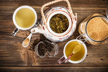 Teapot and a cup