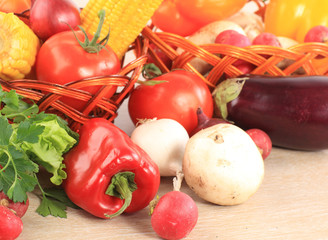 Colorful vegetable frame