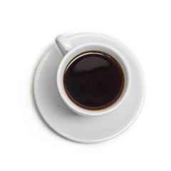 Perfect white coffee cup with steam isolated on white