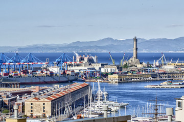 Il porto di Genova Visto dall'alto - obrazy, fototapety, plakaty