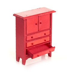 red cabinet for children