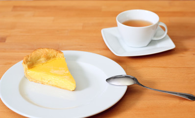 Lemon pie on saucer