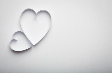 Paper  heart shape symbol for Valentines day  with copy space fo