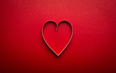 Paper  heart shape symbol for Valentines day  with copy space fo