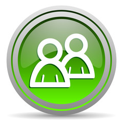 forum green glossy icon on white background