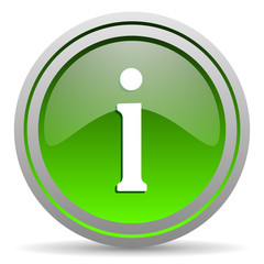 information green glossy icon on white background