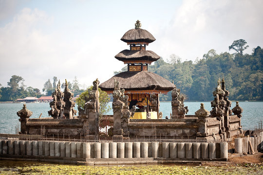 Ulun Danu temple Beratan Lake in Bali Indonesia 