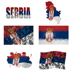 Serbian flag collage