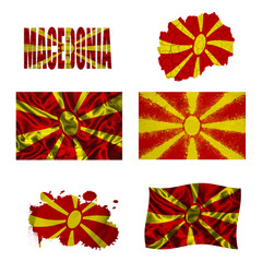 Macedonian flag collage