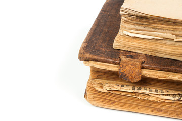 Old books isolated on a white