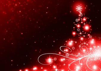 Fototapeta na wymiar The best Christmas red tree background