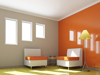 Chairs and a table in the livingroom