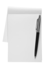 Blank notebook paper with pencil
