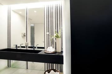 Luxury modern bathroom suite with bath and wc