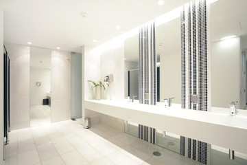 Luxury modern bathroom suite with bath and wc