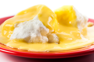 Floating Island, French dessert, isolated