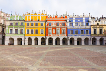 Town Hall, Main Square (Rynek Wielki), Zamosc, Poland - obrazy, fototapety, plakaty