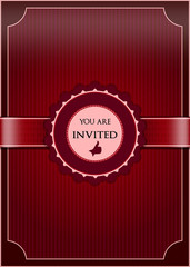 Red  abstract invitation