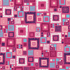 Vector colorful geometric squares seamless pattern background