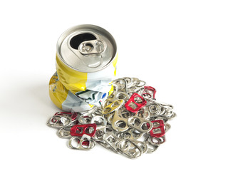 Pieces of can to recycle