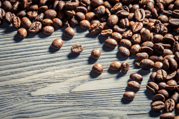 Coffee seed on wooden table background no. 5