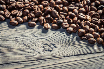 Coffee seed on wooden table background no. 6