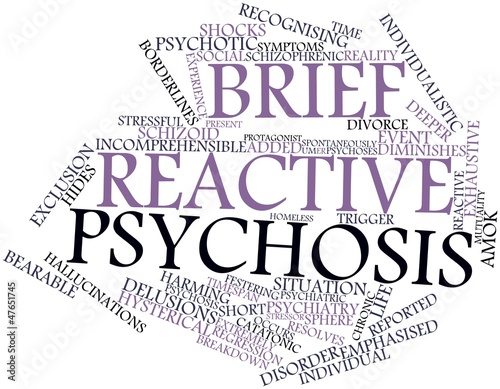 "Word cloud for Brief reactive psychosis" Stock photo and royalty-free