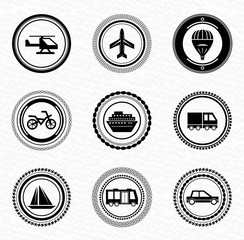 Black retro labels and badges: transportation