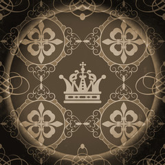 Crown. Backdrop retro. Vintage. Wallpaper.