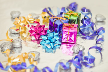shining colorful Christmas presents