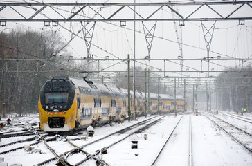 Train in snow