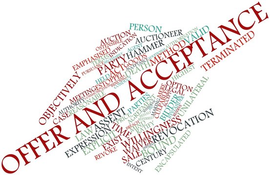 Word cloud for Offer and acceptance
