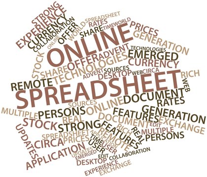 Word cloud for Online spreadsheet