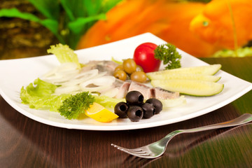 Herring and vegetables