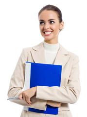 Obraz premium Portrait of smiling business woman, isolated