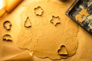 Closeup of gingerbread cookies for Christmas